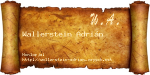 Wallerstein Adrián névjegykártya